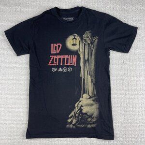 Led Zeppelin Stairway To Heaven Shirt Mens S Solid Black Hermit Rock Music READ*